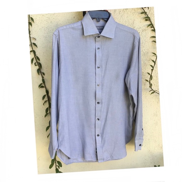 Michael Kors Slim Fit Long Sleeve Button Down Shirt Size M 15.5  32-33 - Picture 1 of 11